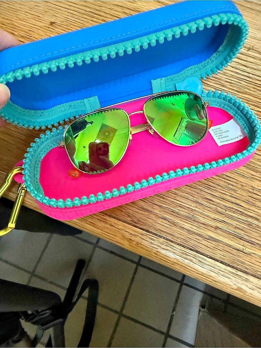 Versace VK 2002 Gold Green Aviator Sunglasses Like New